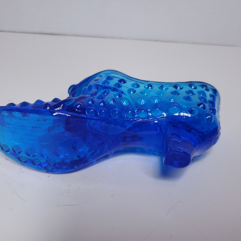 Cobalt blue hobnail slipper with cat head - Picture 5 of 9